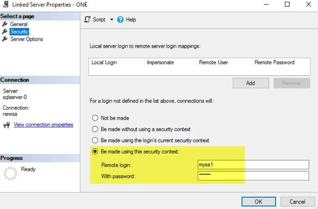 SQL SERVER - FIX: Msg 7416 - Access to the Remote Server is Denied Because No Login-mapping Exists
