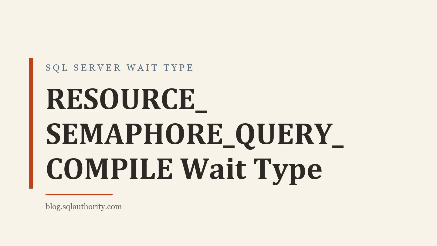 Title card: RESOURCE_SEMAPHORE_QUERY_COMPILE Wait Type