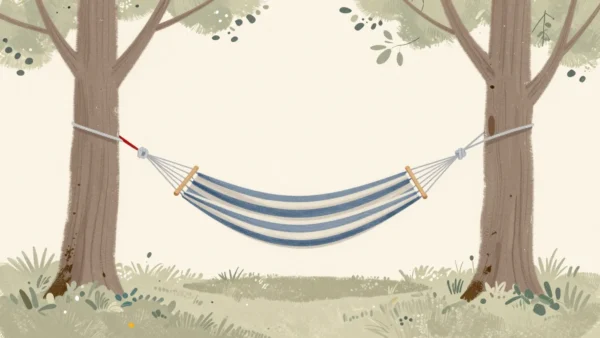 A hammock depends on two firmly connected supporting trees