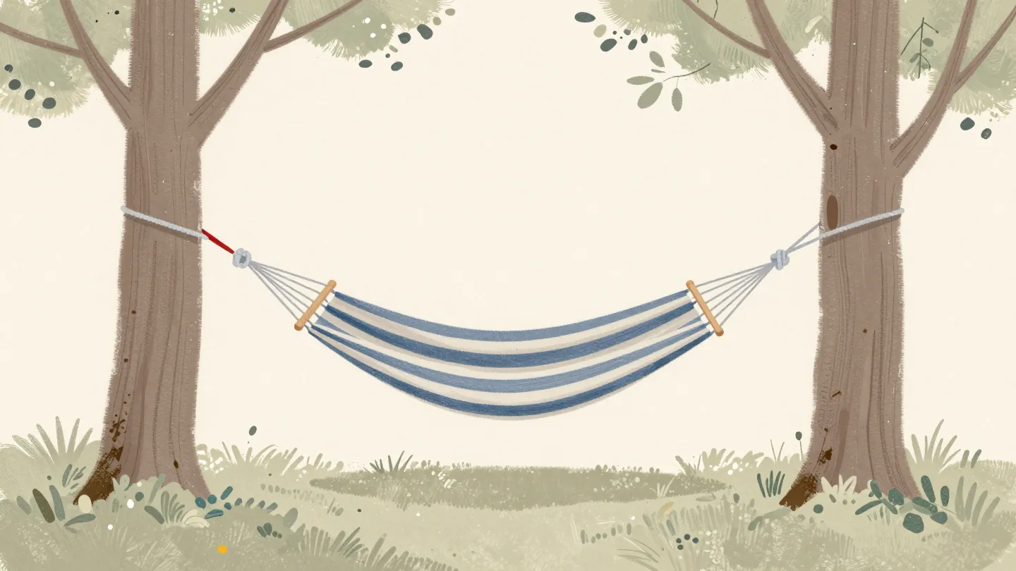 A hammock depends on two firmly connected supporting trees