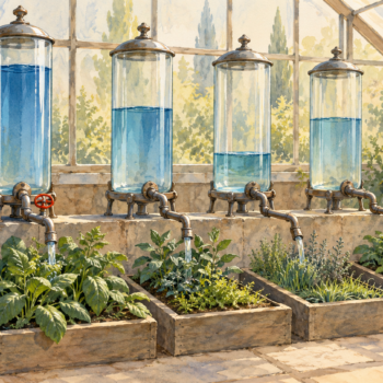 Four greenhouse water reservoirs show different levels of resource use