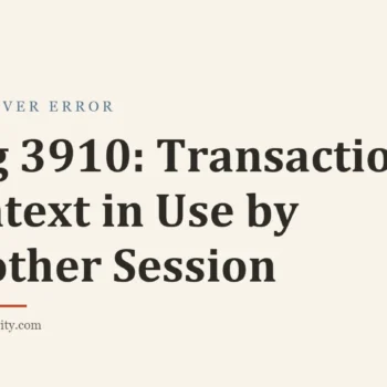 Title card: Msg 3910: Transaction Context in Use by Another Session