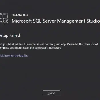 ssms install error