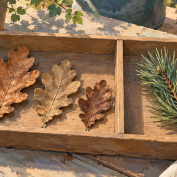 Similar oak leaves with different surface appearances share one sorting compartment