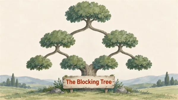 Illustrated cover: The Blocking Tree