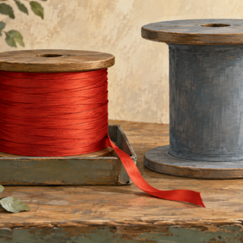 A fully wound ribbon spool has no capacity left beside a larger empty spool