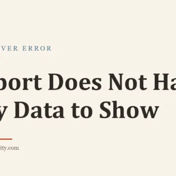 Title card: Report Does Not Have Any Data to Show