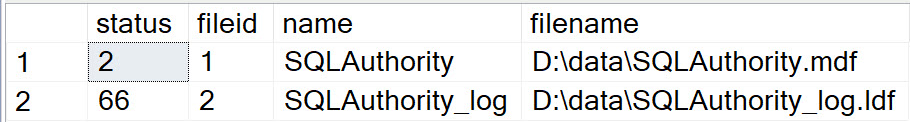 Original option3 returns status file IDs names and paths