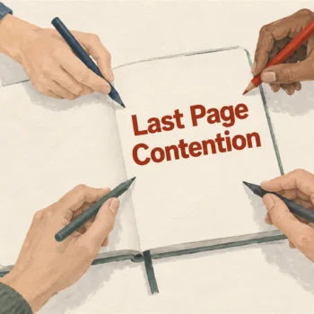 Illustrated cover: Last Page Contention