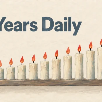 Illustrated cover: 14 Years Daily