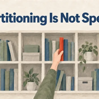 Illustrated cover: Partitioning Is Not Speed