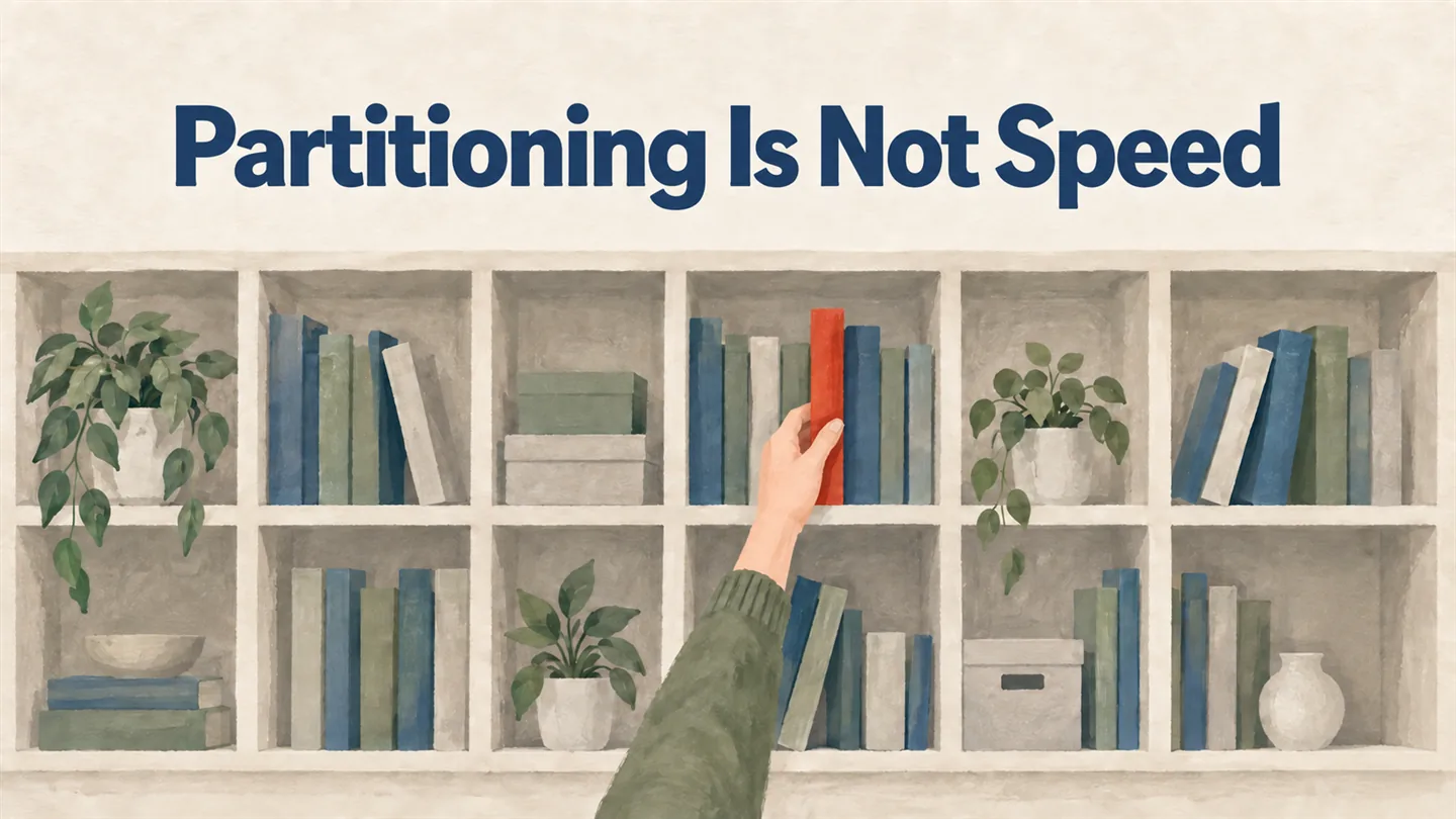 Illustrated cover: Partitioning Is Not Speed
