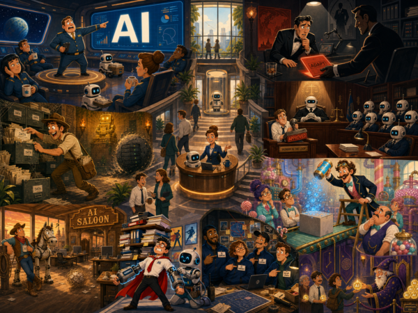 AI and people in various scenarios.