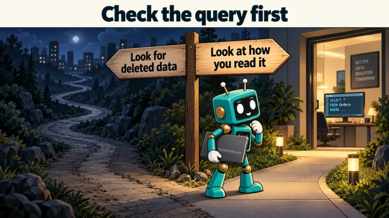 Dex chooses the short path to inspect how the data was read instead of searching for deleted data.
