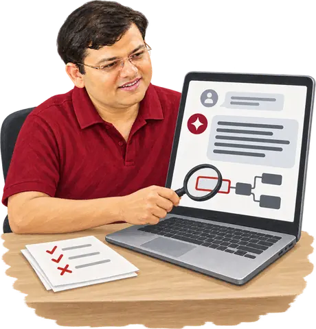 Pinal Dave checking an AI assistant answer against a query plan