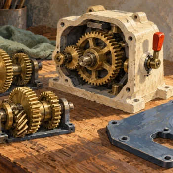 Different selectable gear arrangements sit within one unchanged outer housing.