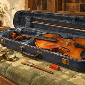 An intact instrument is inspected in its open protective case beside separate assessment tools.