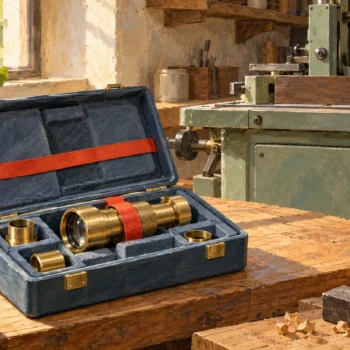 A removable inspection tool is maintained beside a separate larger workshop machine.