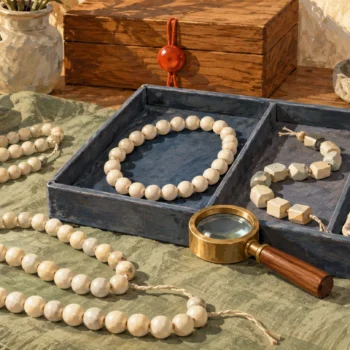 A nonempty uniform bead strand fits a tray while empty and mismatched candidates remain separate.