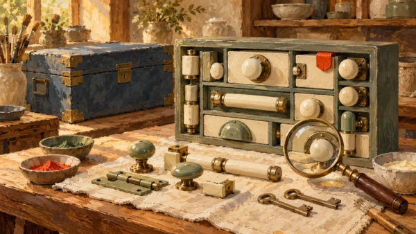 Preserved fittings are assembled and inspected in a separate test cabinet.