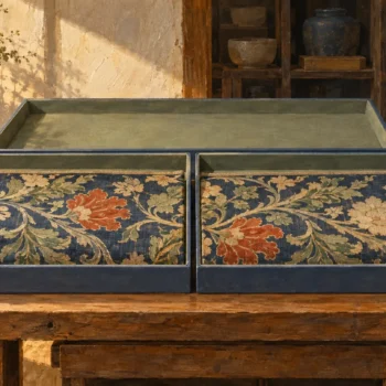 Two complementary cloth portions remain necessary for reassembly into one full-width frame.