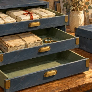 Populated, retained and empty receiving drawers remain separate from an outbound case.