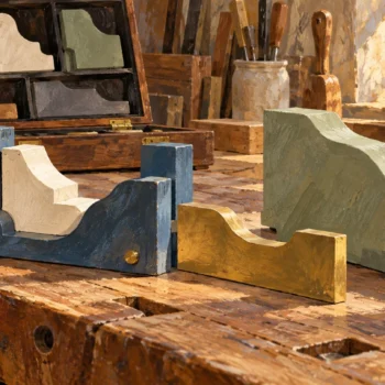 A specialized jig and a generic guide are compared against differently shaped workpieces.