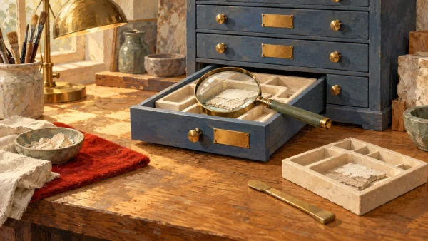 An inspection lens examines an optional insert while a removal tool remains separate.