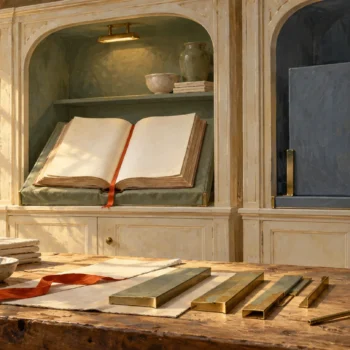 A usable cabinet copy stands beside a protected original and a separate recovery key.