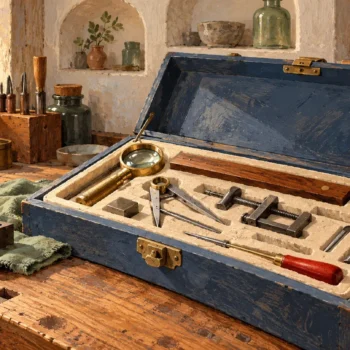 Different inspection tools share a fitted toolbox, each suited to a distinct task.