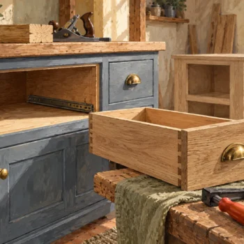 A fitted drawer can update an intact cabinet or complete a prepared new frame.