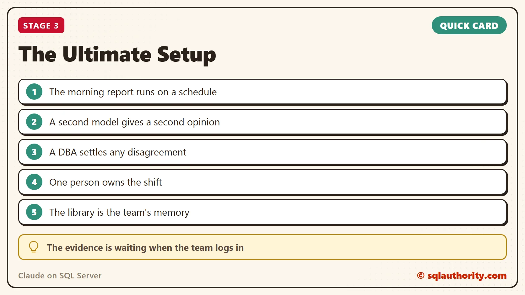 Quick reference card: The Ultimate Setup