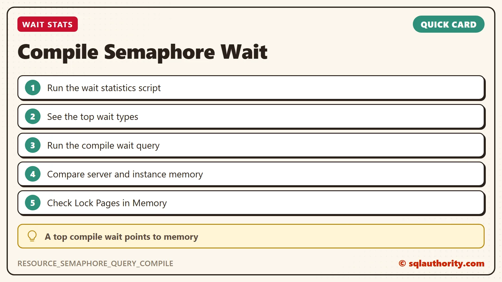 Quick reference card: Compile Semaphore Wait
