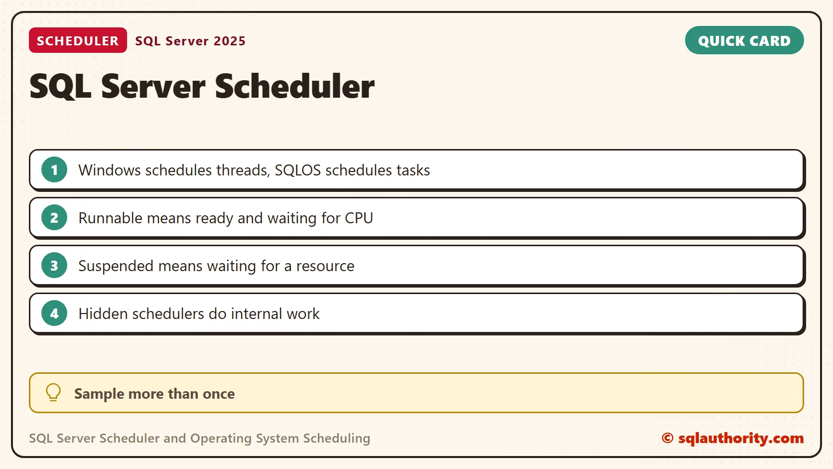 Quick reference card: SQL Server Scheduler and Operating System Scheduling: Notes