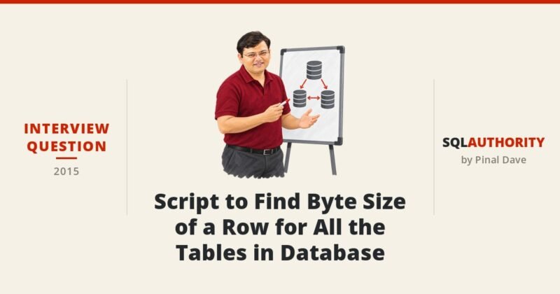 Interview Question of the Week #002 - Script to Find Byte Size of a Row for All the Tables in Database