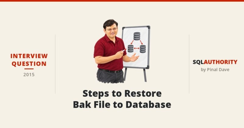 Interview Question of the Week #012 - Steps to Restore Bak File to Database