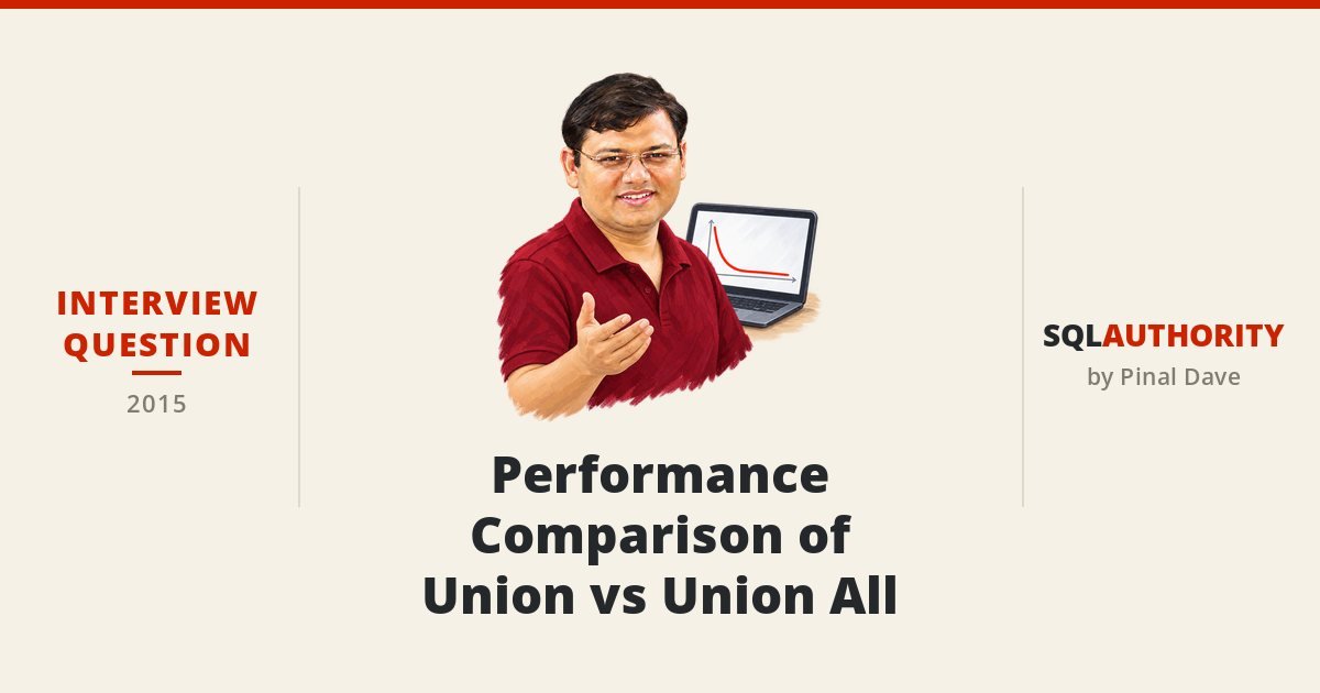 Interview Question of the Week #017 - Performance Comparison of Union vs Union All