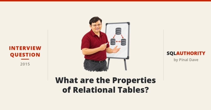 Interview Question of the Week #037 - What are the Properties of Relational Tables?