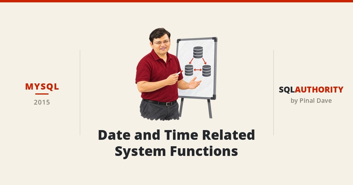 MySQL - Date and Time Related System Functions
