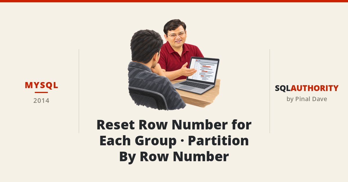 MySQL - Reset Row Number for Each Group - Partition By Row Number