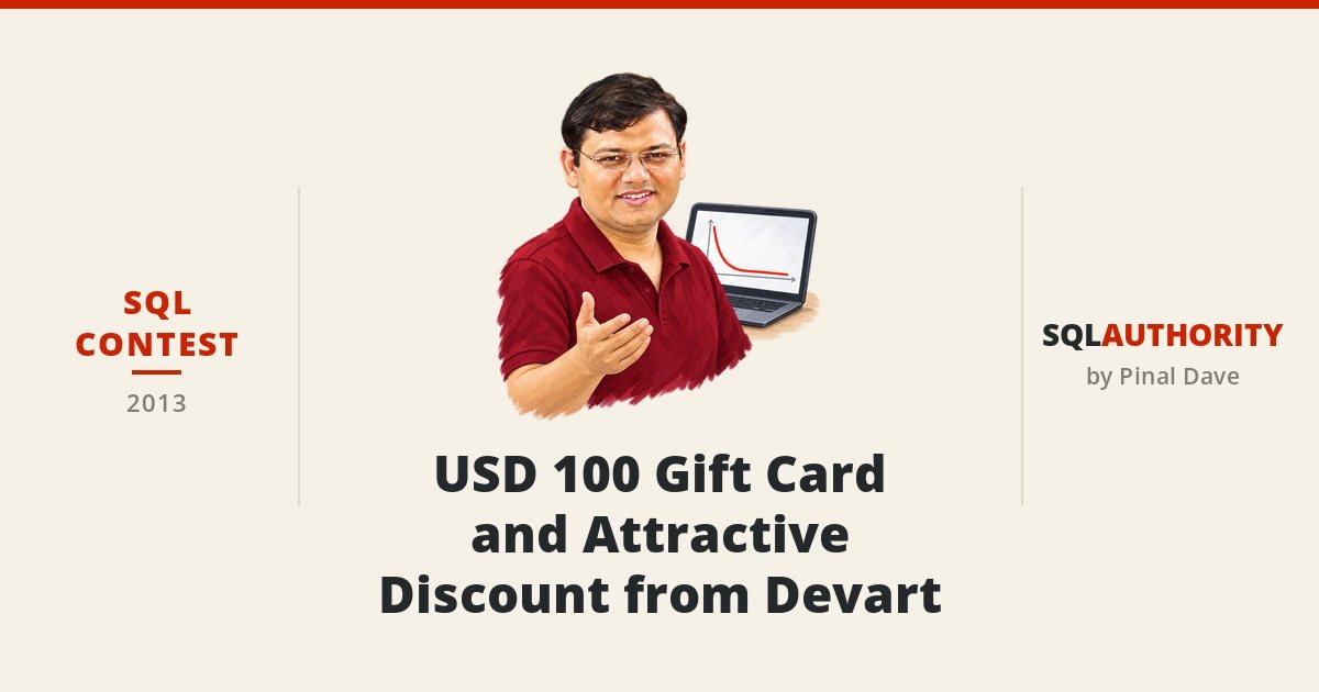SQL Contest - USD 100 Gift Card and Attractive Discount from Devart