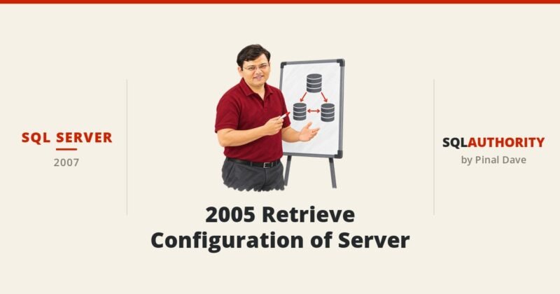 SQL SERVER - 2005 Retrieve Configuration of Server