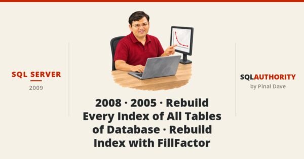 SQL SERVER - 2008 - 2005 - Rebuild Every Index of All Tables of Database - Rebuild Index with FillFactor