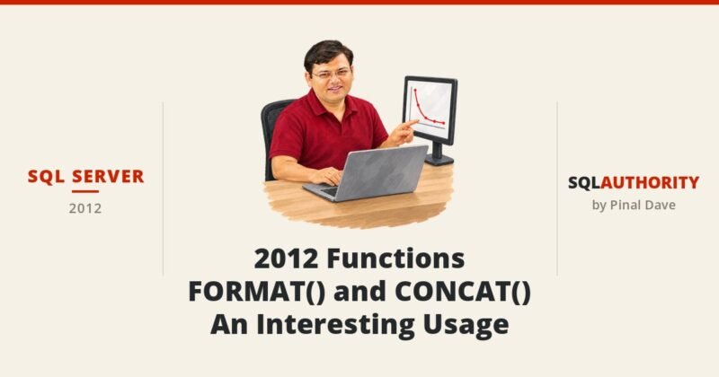 SQL SERVER - 2012 Functions - FORMAT() and CONCAT() - An Interesting Usage
