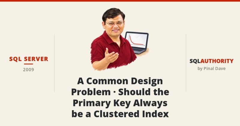 SQL SERVER - A Common Design Problem - Should the Primary Key Always be a Clustered Index