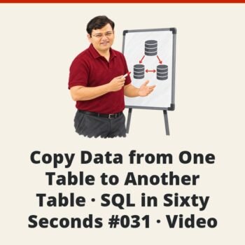 SQL SERVER - Copy Data from One Table to Another Table - SQL in Sixty Seconds #031 - Video