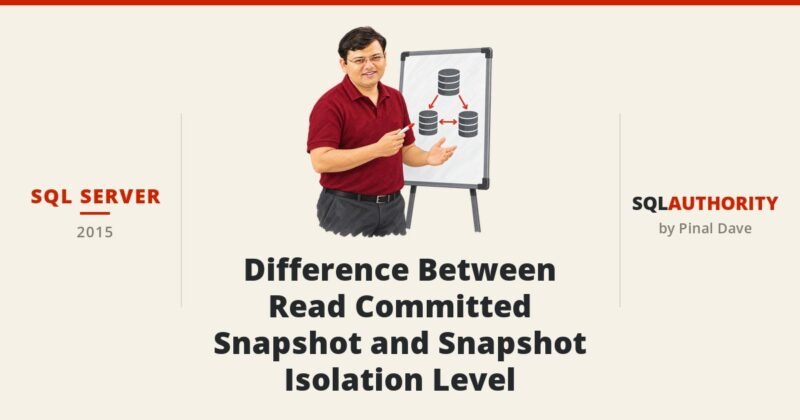 SQL SERVER - Difference Between Read Committed Snapshot and Snapshot Isolation Level