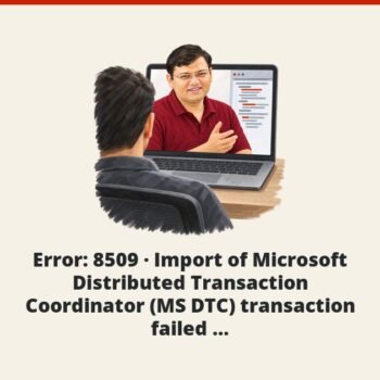 SQL SERVER - Error: 8509 - Import of Microsoft Distributed Transaction Coordinator (MS DTC) transaction failed: 0x8004d00e(XACT_E_NOTRANSACTION)