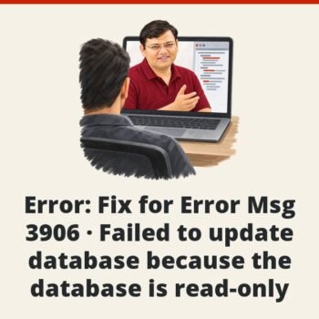 SQL SERVER - Error: Fix for Error Msg 3906 - Failed to update database because the database is read-only