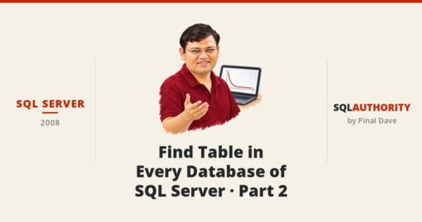 SQL SERVER - Find Table in Every Database of SQL Server - Part 2